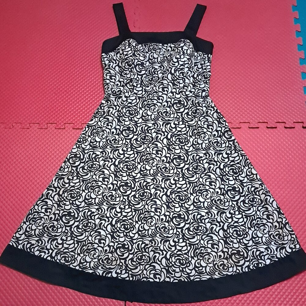 R & K Originals Floral Flare Strap Sun Dress with Built In Bra, Smocked Back